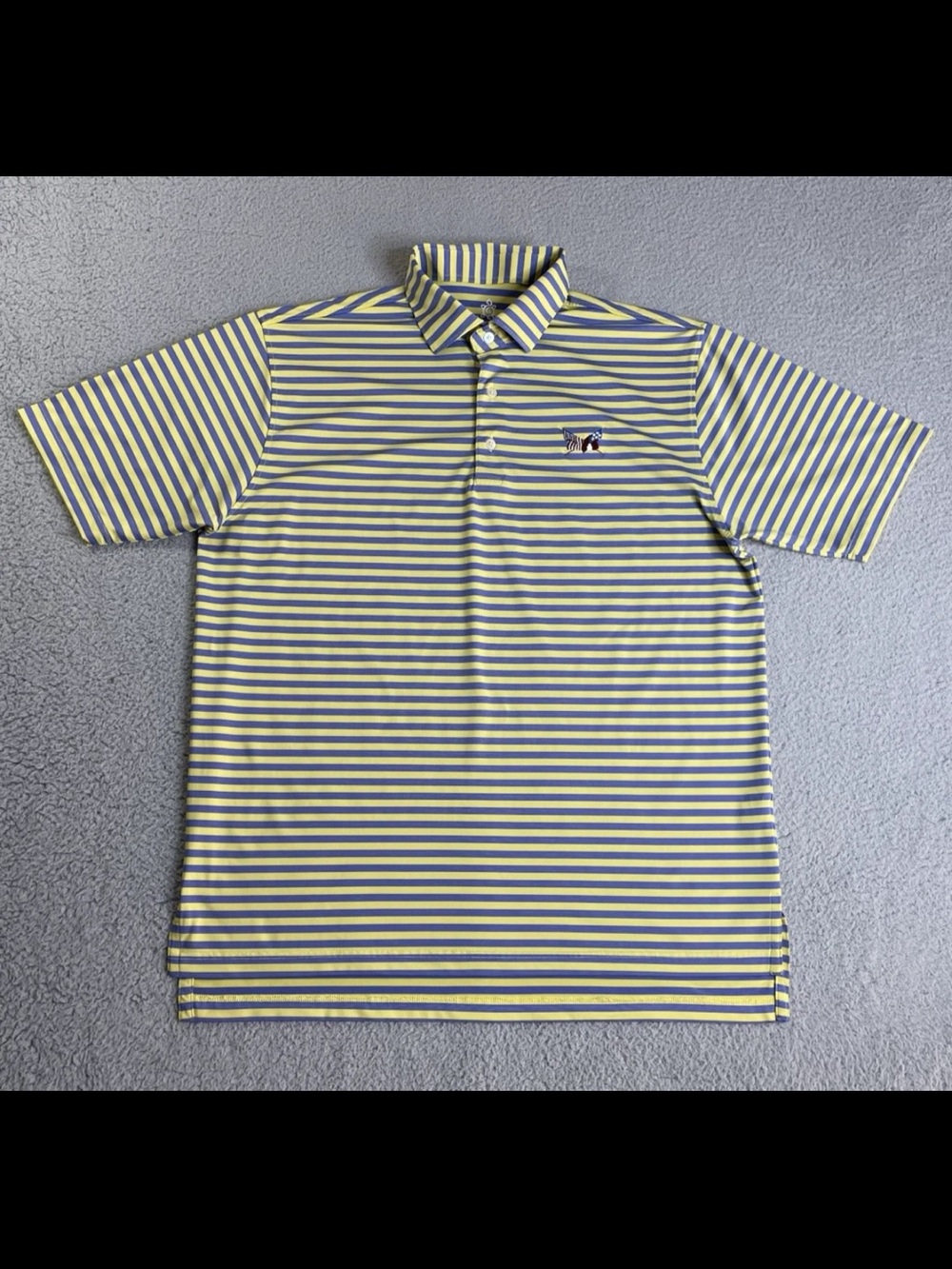 Striped Yellow & Navy Men's Polo Shirt